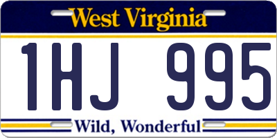 WV license plate 1HJ995