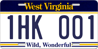 WV license plate 1HK001