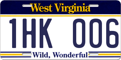 WV license plate 1HK006