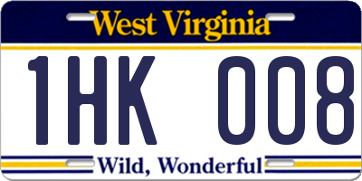 WV license plate 1HK008
