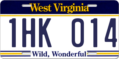 WV license plate 1HK014