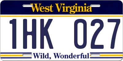 WV license plate 1HK027
