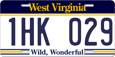 WV license plate 1HK029