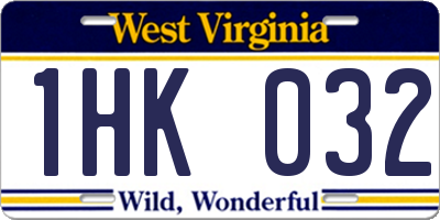 WV license plate 1HK032
