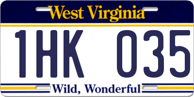 WV license plate 1HK035