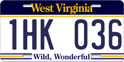 WV license plate 1HK036