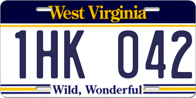 WV license plate 1HK042