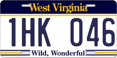 WV license plate 1HK046