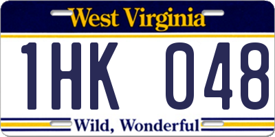WV license plate 1HK048