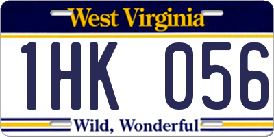 WV license plate 1HK056