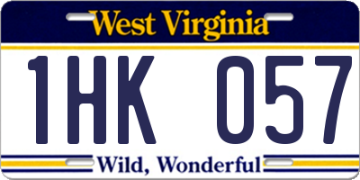 WV license plate 1HK057