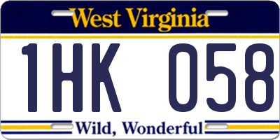 WV license plate 1HK058