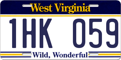 WV license plate 1HK059