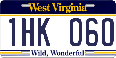 WV license plate 1HK060