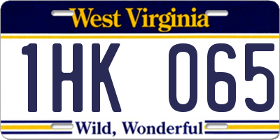 WV license plate 1HK065