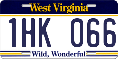 WV license plate 1HK066