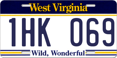 WV license plate 1HK069