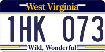 WV license plate 1HK073