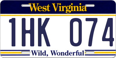 WV license plate 1HK074