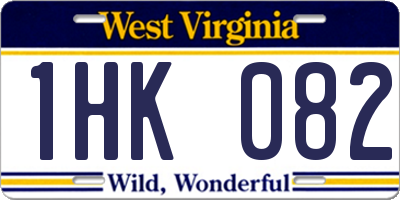 WV license plate 1HK082