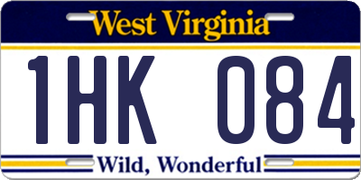 WV license plate 1HK084