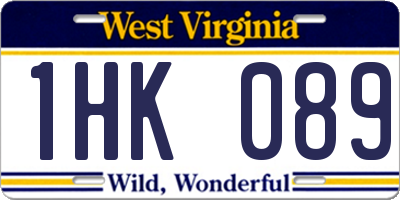 WV license plate 1HK089