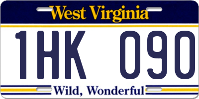 WV license plate 1HK090