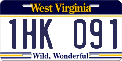 WV license plate 1HK091
