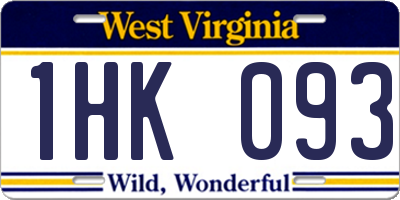 WV license plate 1HK093