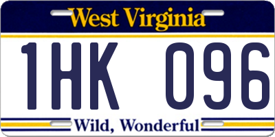 WV license plate 1HK096