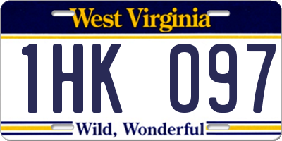 WV license plate 1HK097