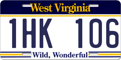 WV license plate 1HK106