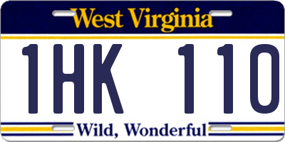 WV license plate 1HK110
