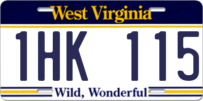 WV license plate 1HK115