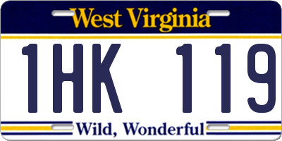 WV license plate 1HK119