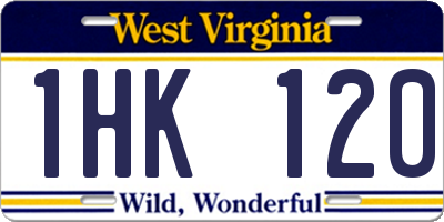 WV license plate 1HK120