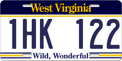 WV license plate 1HK122