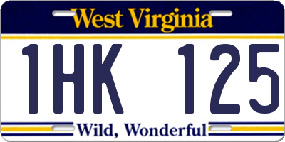 WV license plate 1HK125