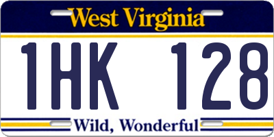WV license plate 1HK128