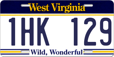 WV license plate 1HK129
