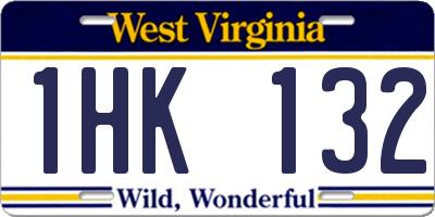 WV license plate 1HK132
