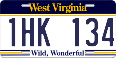 WV license plate 1HK134