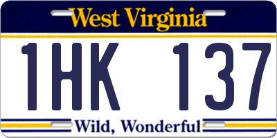 WV license plate 1HK137