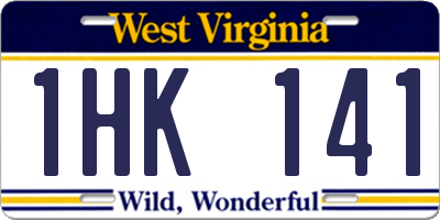 WV license plate 1HK141