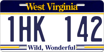 WV license plate 1HK142