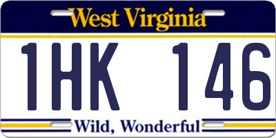 WV license plate 1HK146