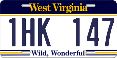 WV license plate 1HK147