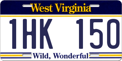 WV license plate 1HK150