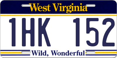 WV license plate 1HK152