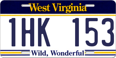 WV license plate 1HK153